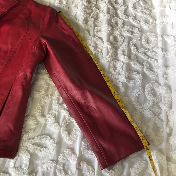 Nine West Separates Red Leather Jacket Size Large - Picture 2 of 16